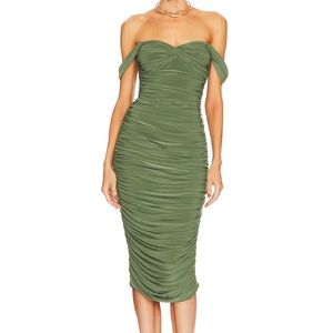Norma Kamali Walter Midi Dress in Celadon